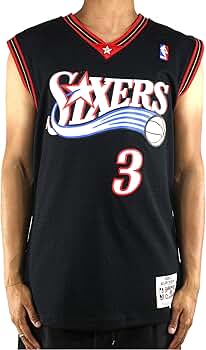 Iverson ジャージ 黒 3 Mitchell And Ness Iverson Sixers #3 Black Swingman Jersey