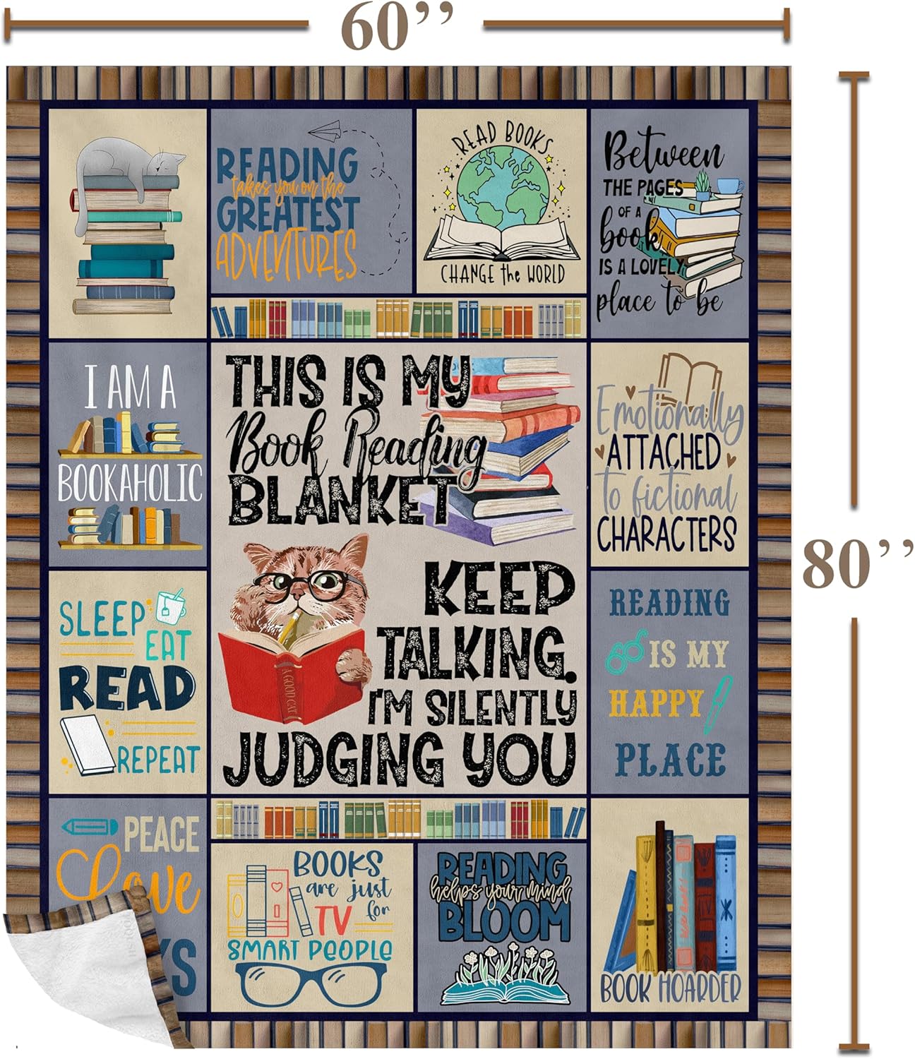Book Lovers Gifts,Gifts for Book Lovers Women/Reader,Librarian Gifts,Book Reader Gifts,Book Club/Bookworm/Reading Gifts for Book Lover Bookish,Literary Gifts Blanket 80"x60"
