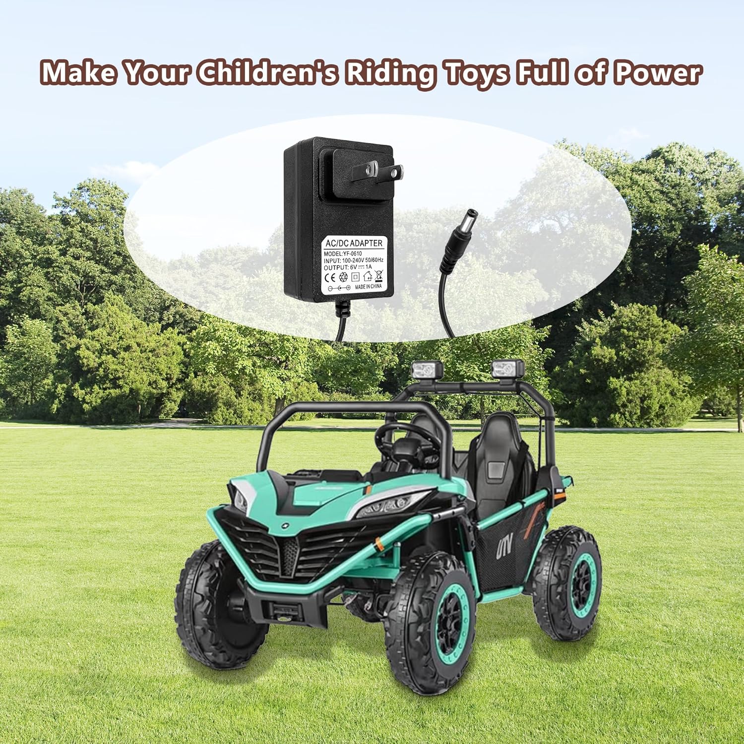 6V Battery Charger for Kids Ride On Cars Bumper Cars - Universal 6V Charger for Cocomelon, Lamborghini, Unicorn, Flybar, Monster Jam, Fire Truck Ride On Toys 6V Power Supply for Kid Trax