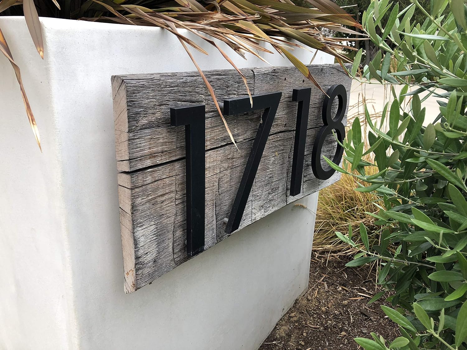 Modern House Number - Brushed Aluminum - Modern Font 8" Tall Number 9 Nine - Floating Appearance - Easy to Install - Made of Solid 3/8" Aluminum - Made in USA