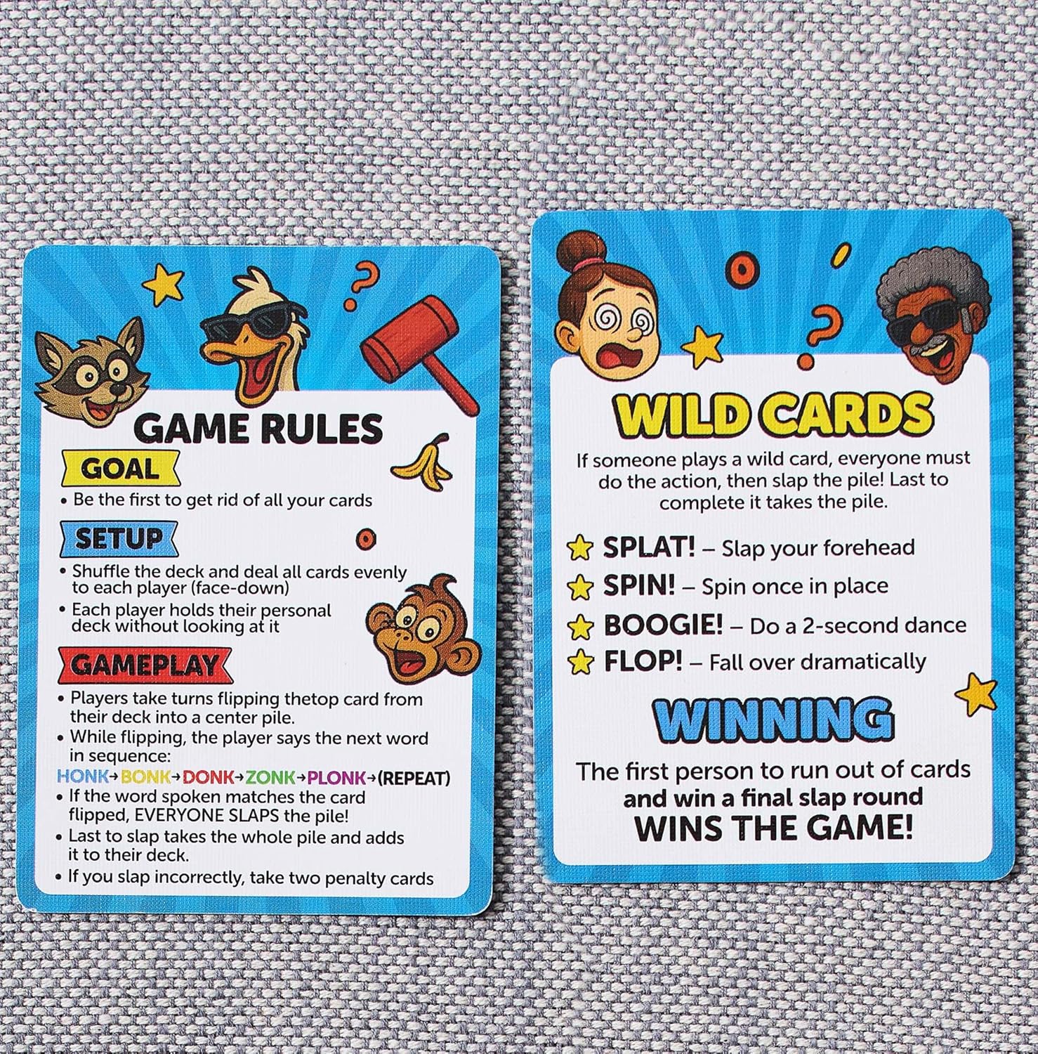 Honk Bonk Donk Reflex Card Game, Fast-Paced Party Game, Ages 7+, 2-8 Players, 10-15 Minute Play Time