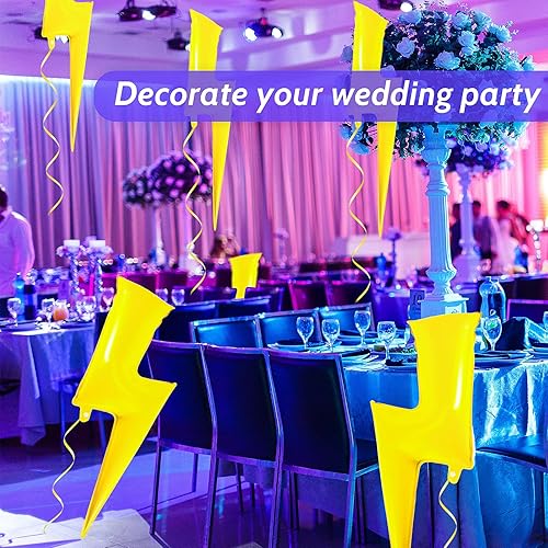 Miniatura 7 de 8 globos de 36 pulgadas con forma de rayo amarillo, globos grandes de papel de aluminio para cumpleaños, bodas, decoraciones de baby shower