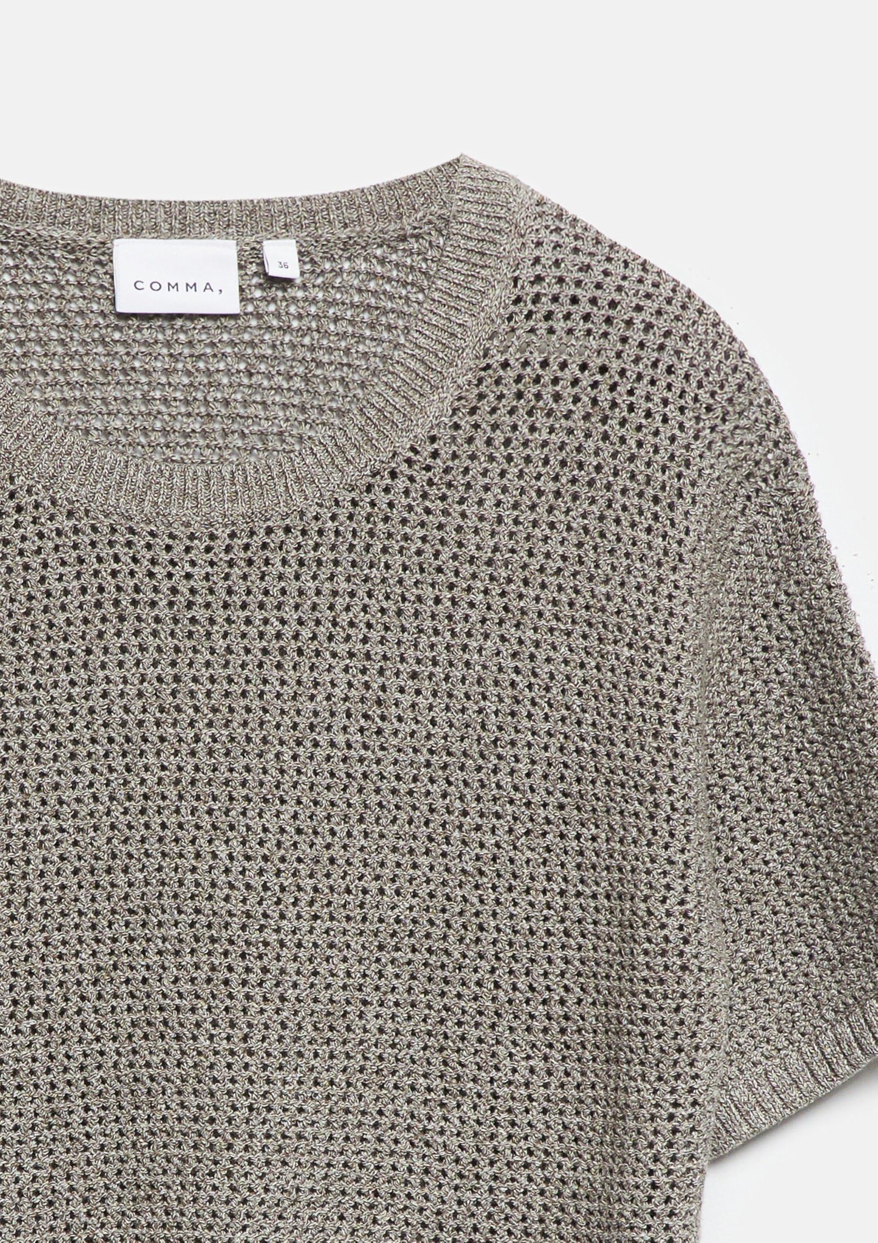 Comma Melierter Pullover aus Ajourstrick