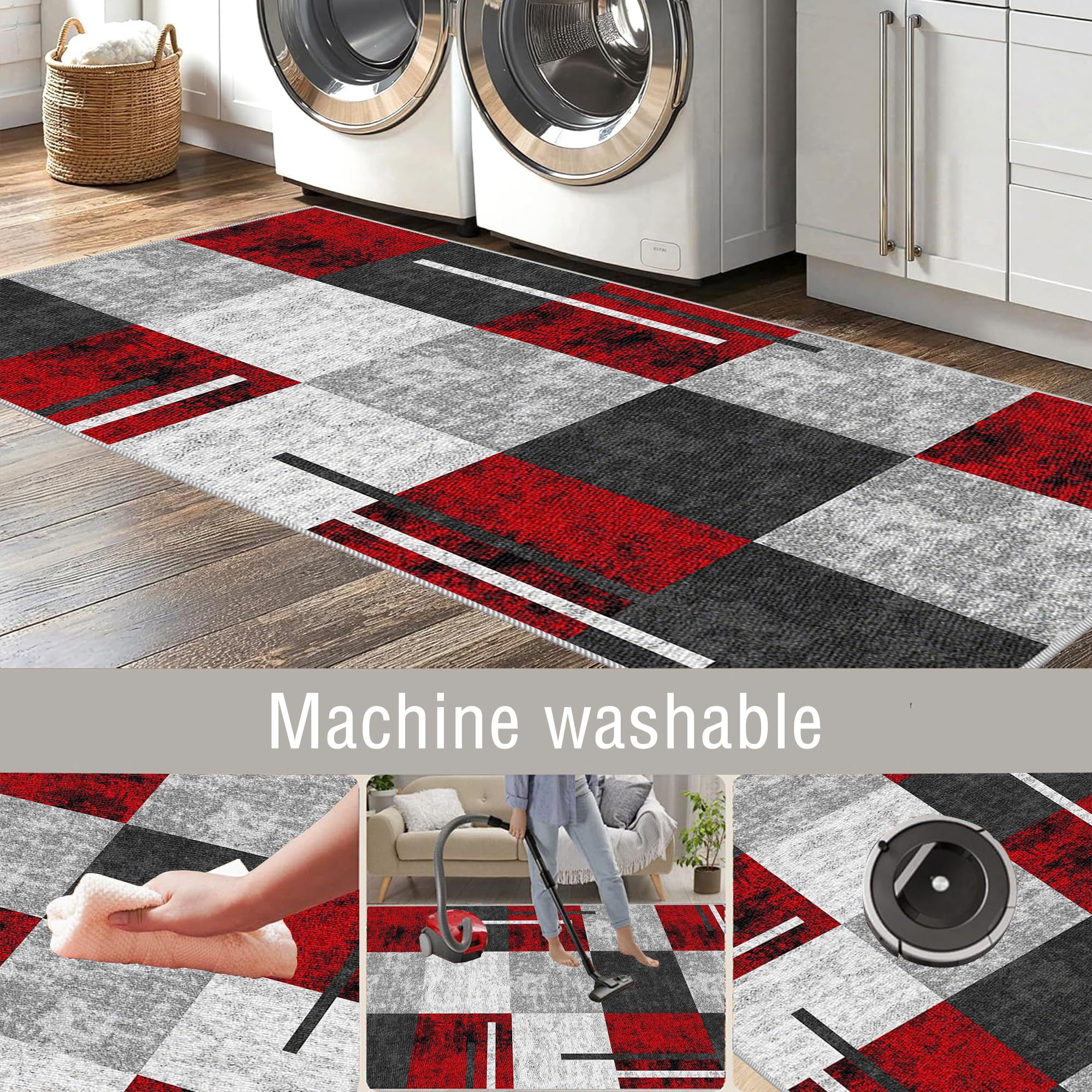 Alfombra Lavable para Dormitorio, Salón, Hall Entrada, Pasillo Antideslizante Fácil de Limpiar, Carpet tamaño: 140x150cm/55.12x59.06inch