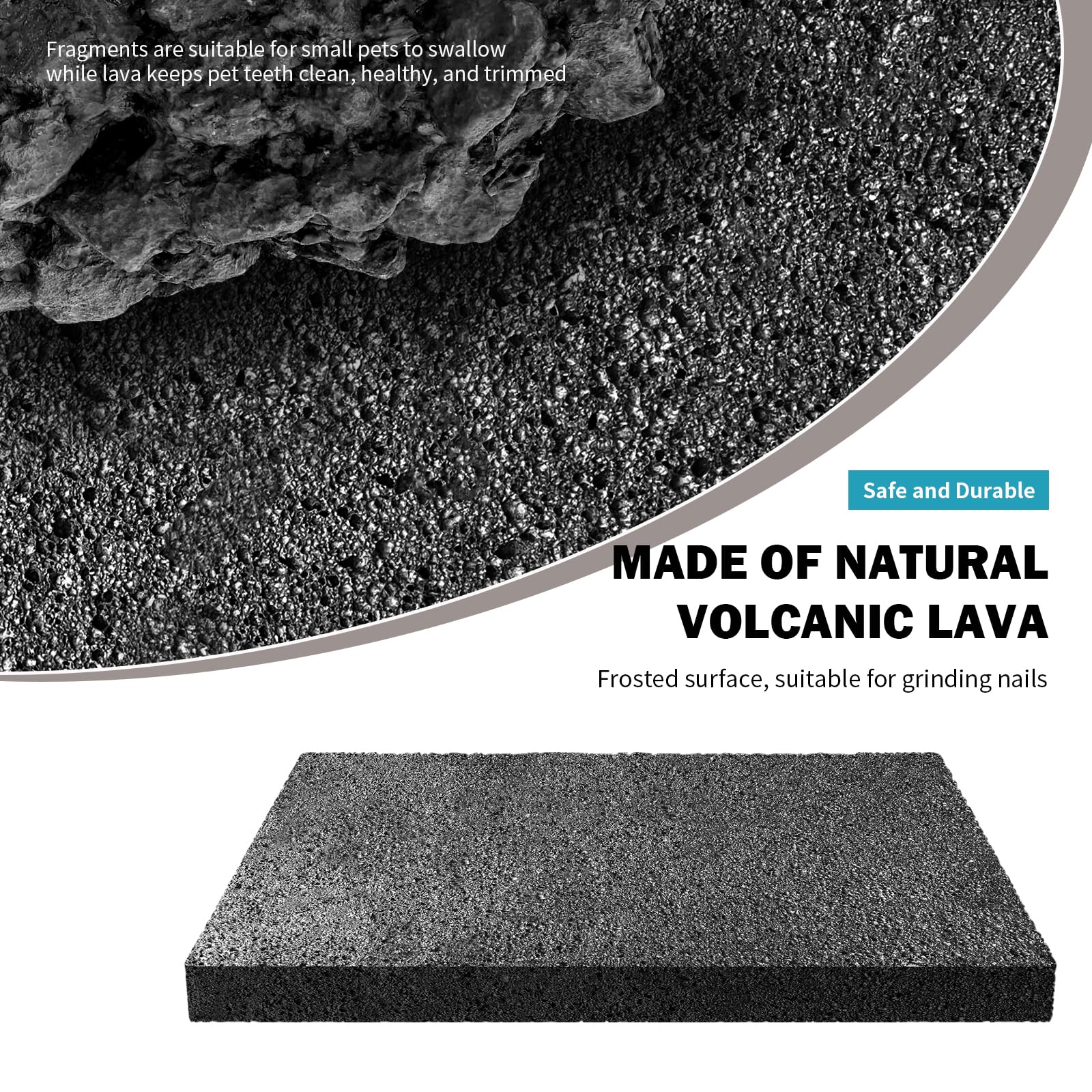 Kratzpad Aus Lava Für Kaninchen & Kleintiere - 24x15x2.5 Cm - Zahn- Und Krallenpflege Gegen Langeweile