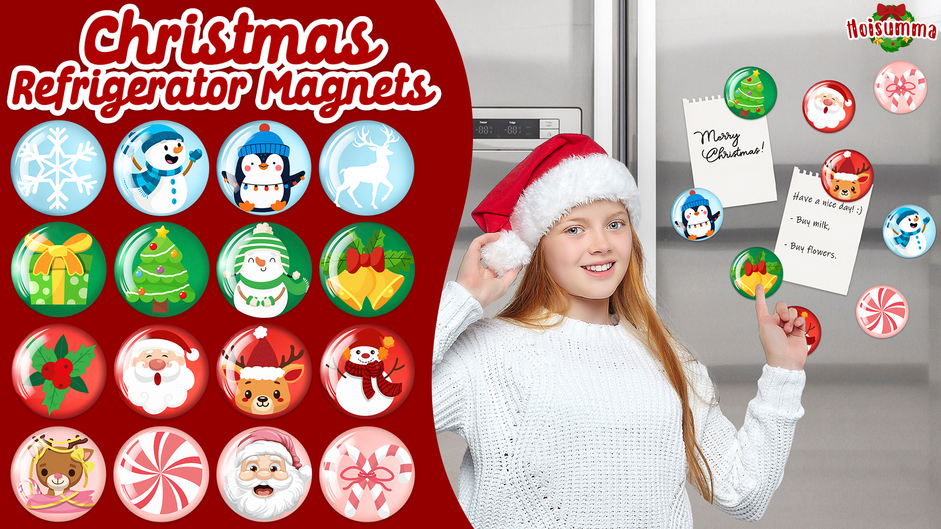 Imanes Navideños de Cristal Multicolor 16 Piezas miniatura 7