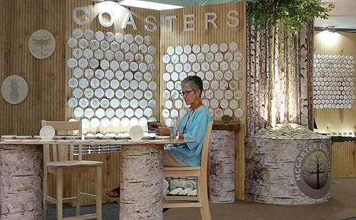 Miniatura 8 de Monogram Initial Absorbent Drink Coaster set - Wedding Gift - Housewarming Gift - 4.38 inch (4pc) (V)