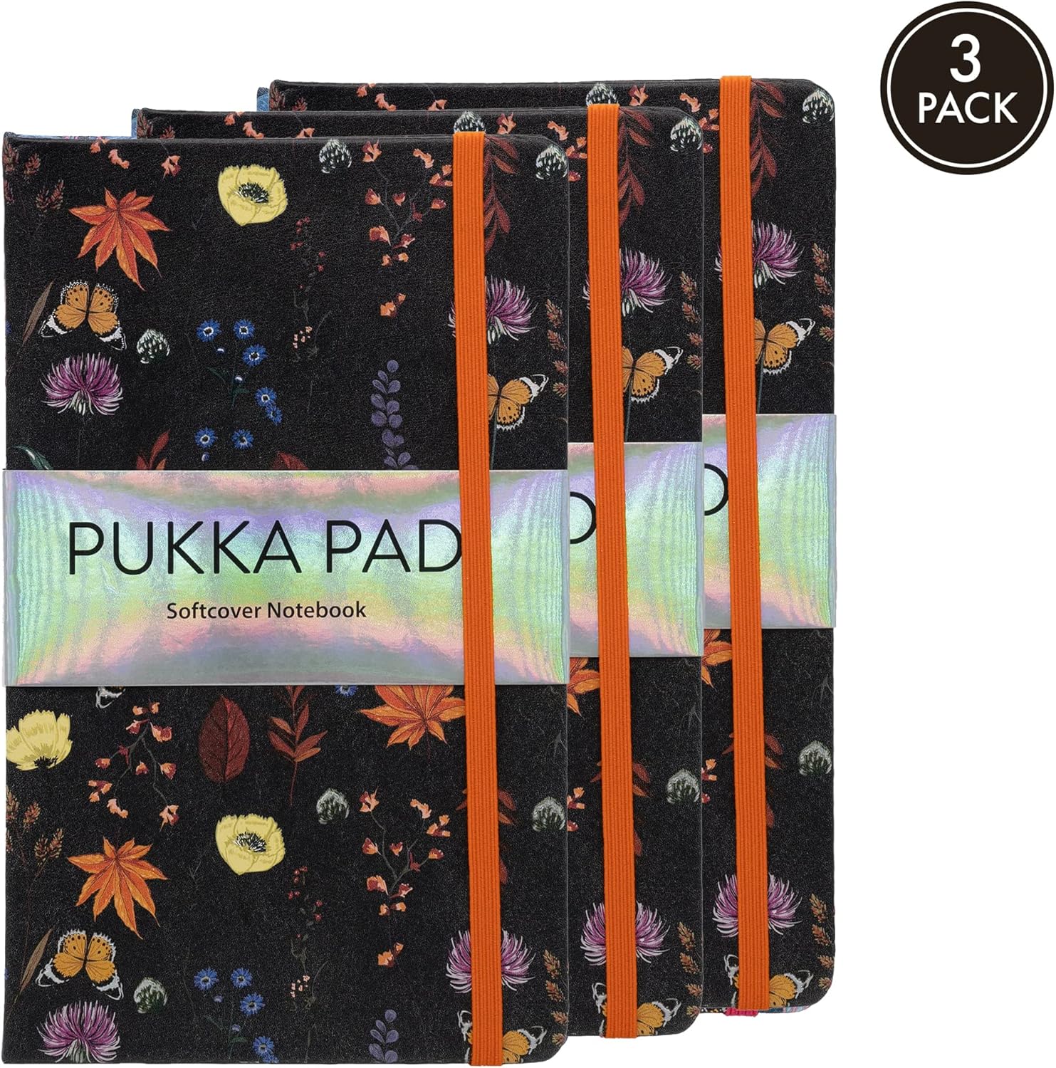 Pukka Pad Bloom Softcover Notebook with Pocket - Cream - Pack 3