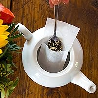 Vista 2 de Finum Bolsas de filtro de té de papel desechables para té suelto, blanco, extra delgado, 100