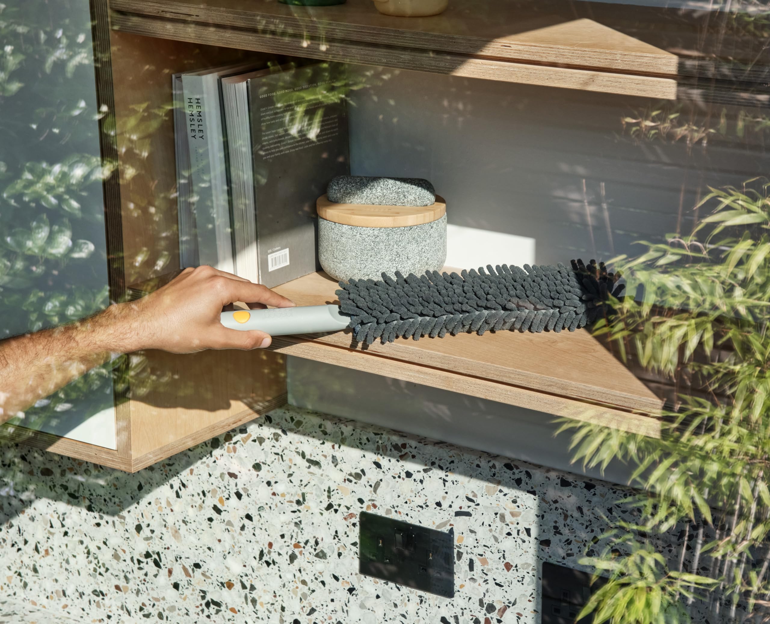 Joseph Joseph CleanTech Set d'Outils de Nettoyage Profond avec Poignée Télescopique, 5 Outils, pour Vitres et Carrelage