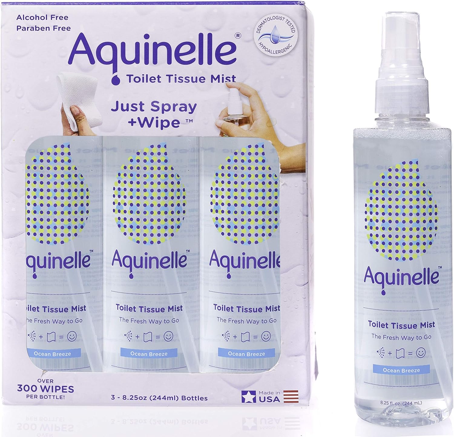 Aquinelle Toilet Tissue Mist, EcoFriendly & NonClogging