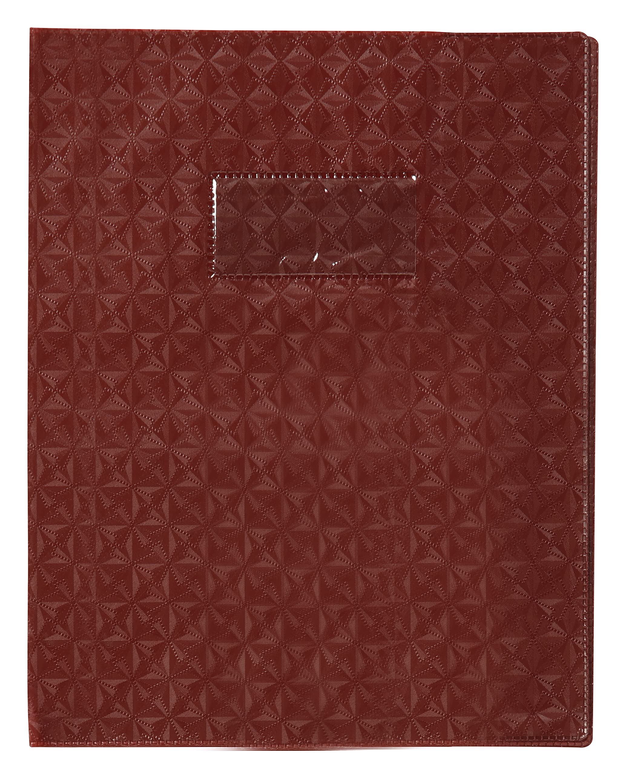 Calligrapher 72026C - Brown Diamond Grain Notebook Protector - Dimensions: 17x22 cm - 18/100th with Label Holder - Opaque PVC - Manufactured in France