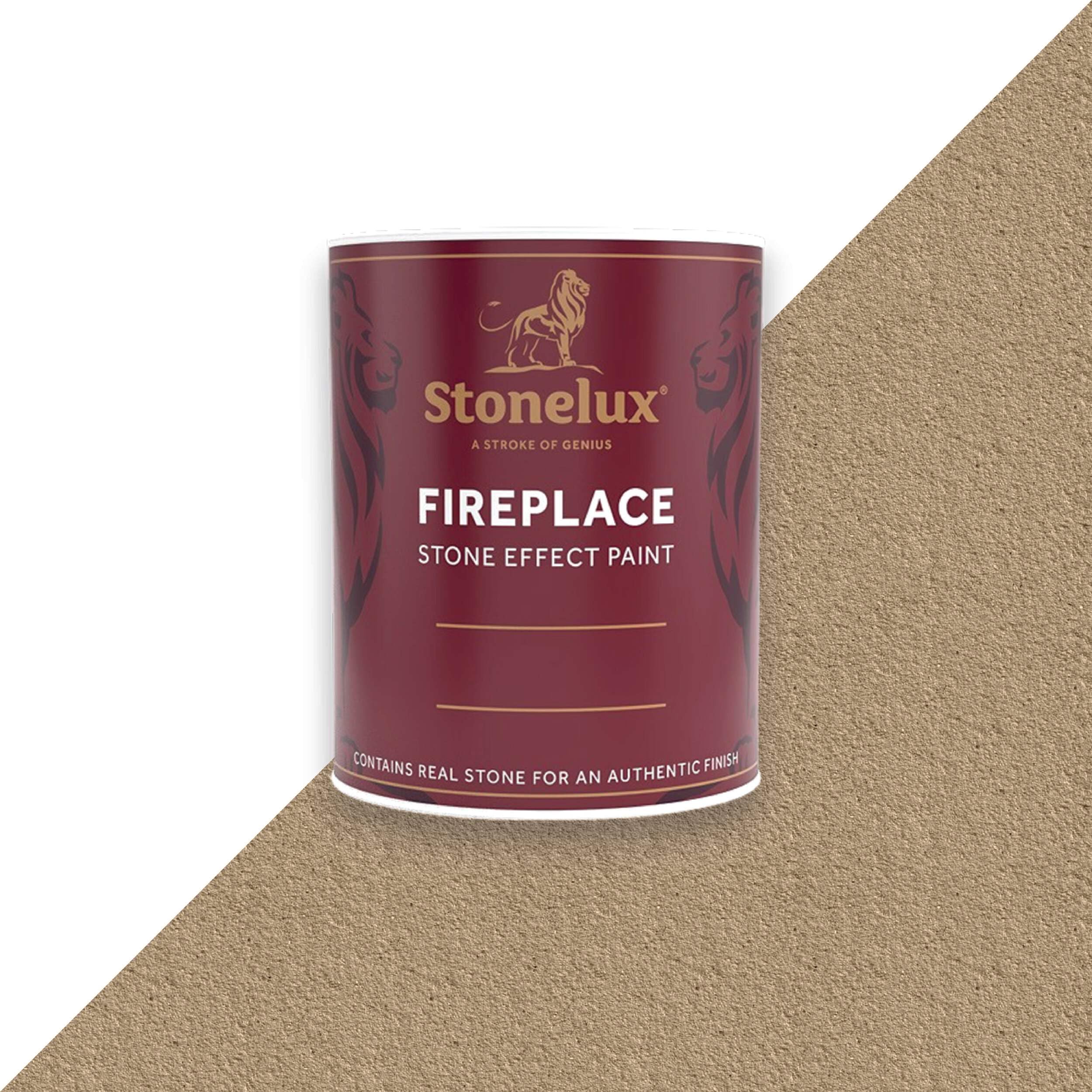 StoneLux® Fireplace Paint – Stone Effect Heat Resistant Paint for Fire Surrounds, Hearths and Inglenooks BUFF 04 1 Litre