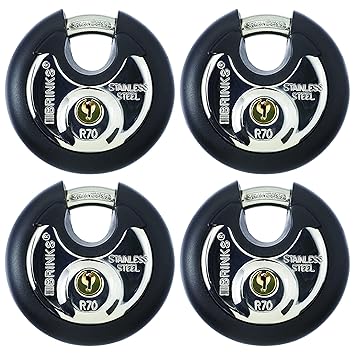 Brinks 673-70401 Discus Lock, 4 Pack (All Keyed Alike)