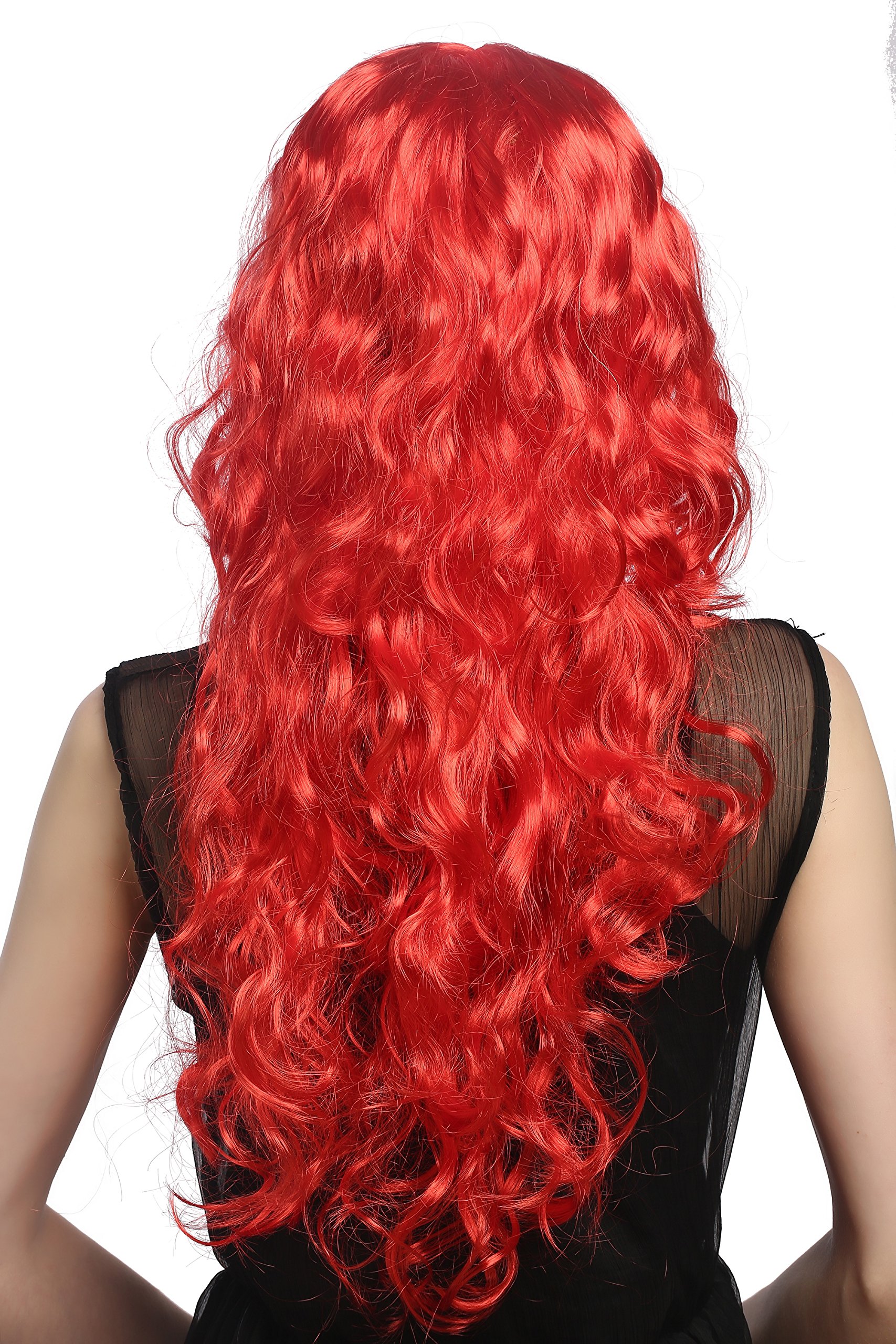 WIG ME UP - SH70103 Parrucca Donna Carnevale Halloween Cosplay Lunga Riccia Lolita Gotica Code Rimuovibili metà Nero Rosso WIG ME UP - SH70103 Parrucca Donna Carnevale Halloween Cosplay Lunga Riccia Lolita Gotica Code Rimuovibili metà Nero Rosso