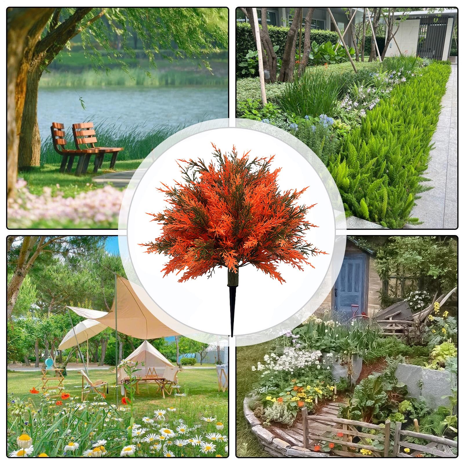 Piante Artificiali Da Esterno Con Paletti Decorazione Giardino Finto Cedro