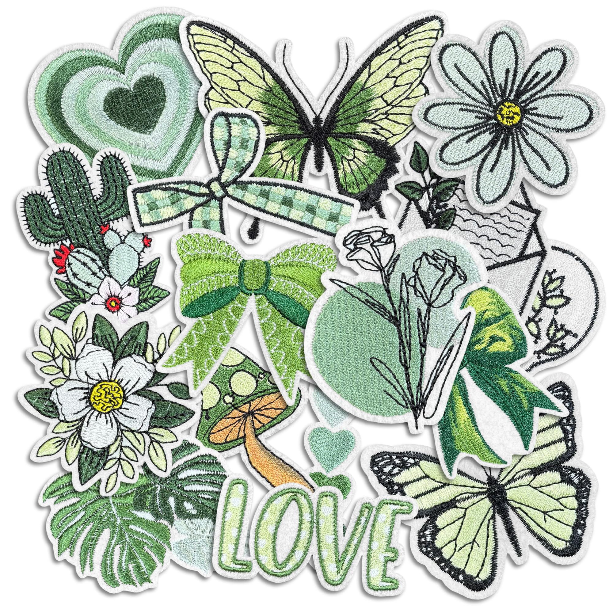 Boho Girly Iron On Patches, Cute Embroidery Applique Patch, DIY Decorative Heat Press Patches for Jeans Jackets Clothing Backpacks Hats (Boho7 16 Pcs)