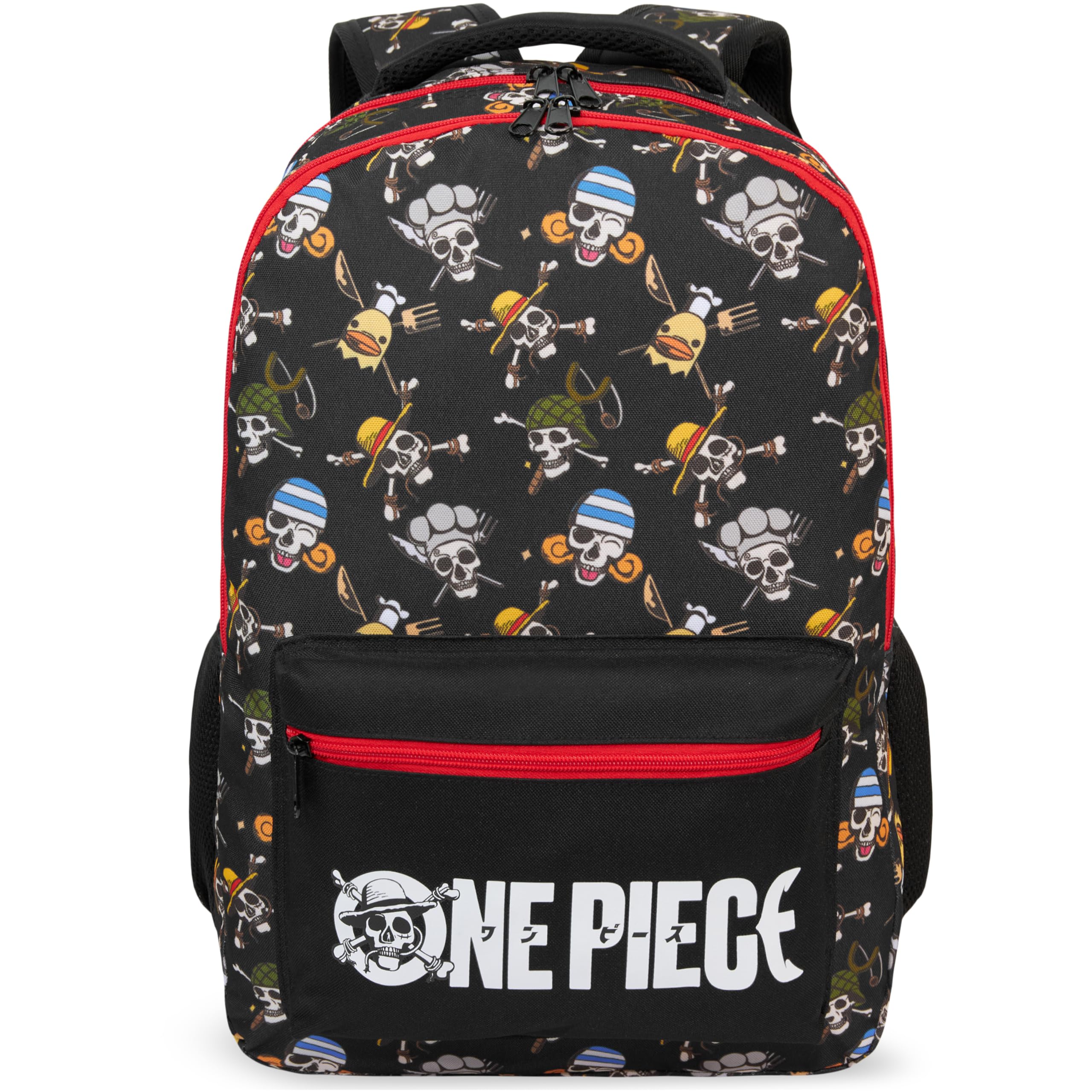 Get Trend One Piece Zaino Scuola Ragazzo Zip, Borsa Zaino Scomparti Spallacci Imbottiti Regolabili e Pannello Dorsale Scuola e Gite (Nero/Multi One Piece)