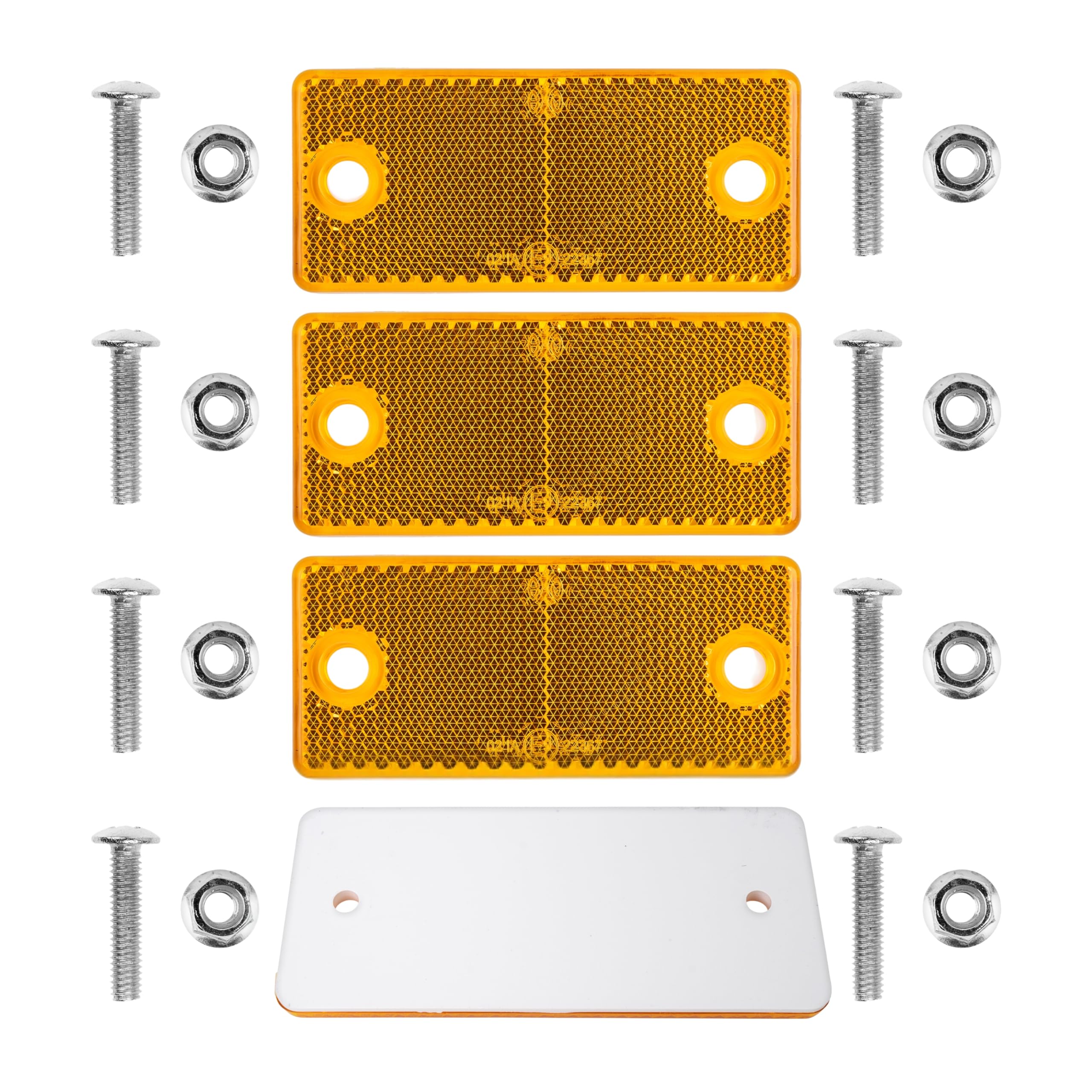 Reflectores para Pegar, 4 Uds, Rojo, 94 x 44 mm, Marca de E, Reflector de Seguridad Remolque, Caravana, Poste, Captafaro, Derecho e Izquierdo, Reflector de Remolque Estándar, Catadioptrico Rojo — view 17