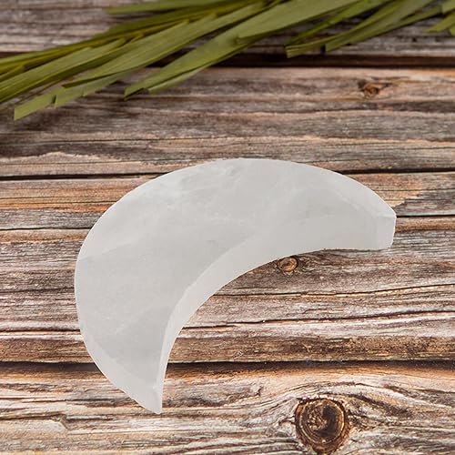 Miniatura 5 de Placa de carga de selenita, cristal de selenita de luna de 4 pulgadas, extraída y fabricada en Marruecos, ideal para limpiar y recargar cristales y