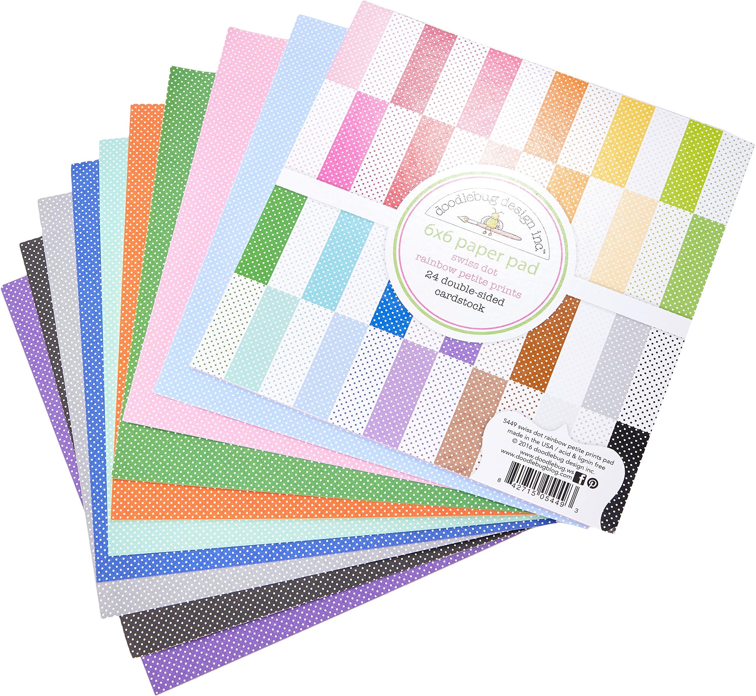 DOO5449 6" x 6" Gingham Swiss Dot Paper Pad