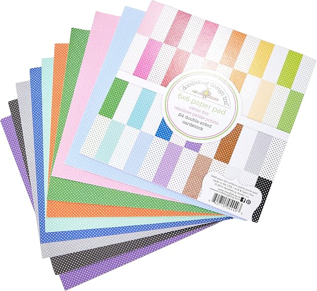 Doodlebug Petite Prints Double-Sided Paper Pad, Multi-Colour, 15.24 x 15.24 x 0.6 cm