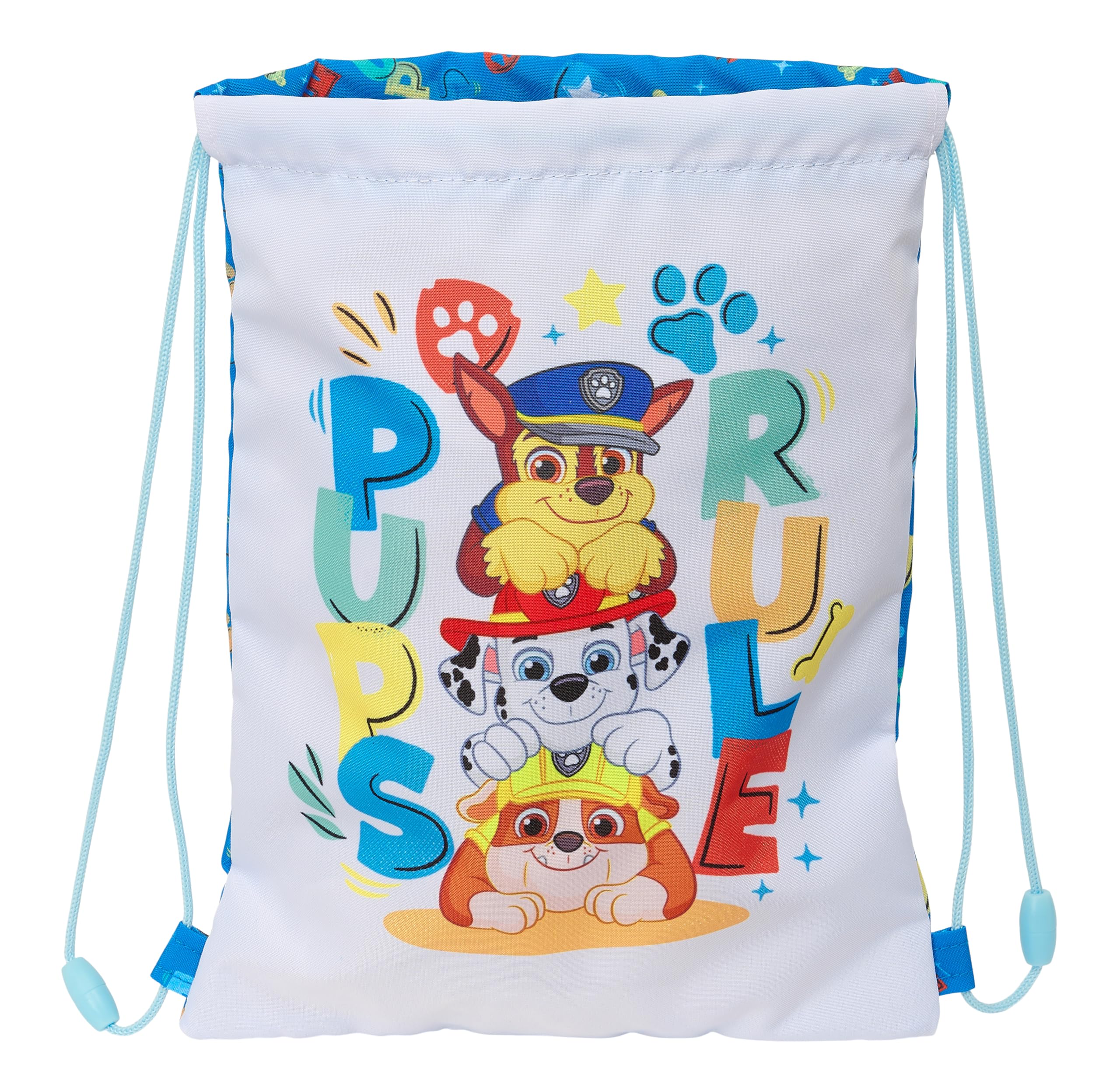 PAW PATROL PUPS RULE - Children's Material, Ideal for Children, Comfortable and Versatile, Quality and Resistance, blue, Estándar, Flat Bag Backpack