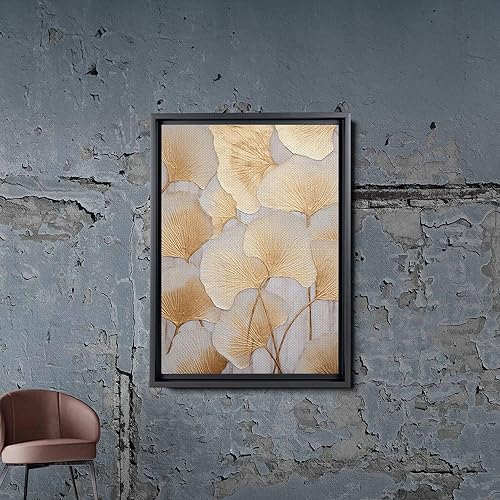 Miniatura 2 de Original Ginkgo biloba Print On Canvas, Modern Textured Gold Wall Art, Abstract Gold Leaves Print, Living room Wall Decor, Canvas Prints, Wall