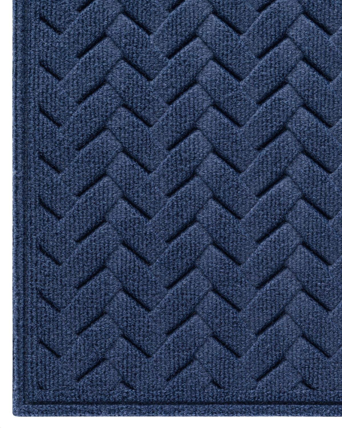 DEXI Front Door Mat Outdoor Entrance Doormat Heavy Duty Floor Rug, Waterproof Low-Profile, 17"x29", Wave Navy - Image 2