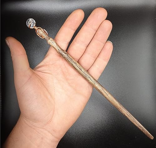 Miniatura 3 de varita mágica de Cuarzo Transparente y roble