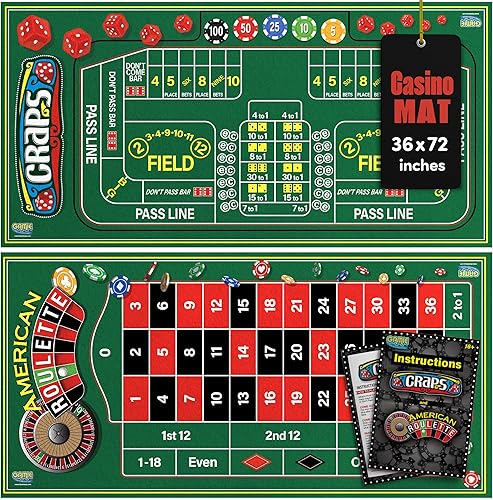 Miniatura 9 de Gamie Alfombrilla de casino de fieltro de doble cara, 36 x 72 pulgadas para blackjack y Texas Hold'em Poker, tapete de póquer Texas Holdem 2 en 1 y
