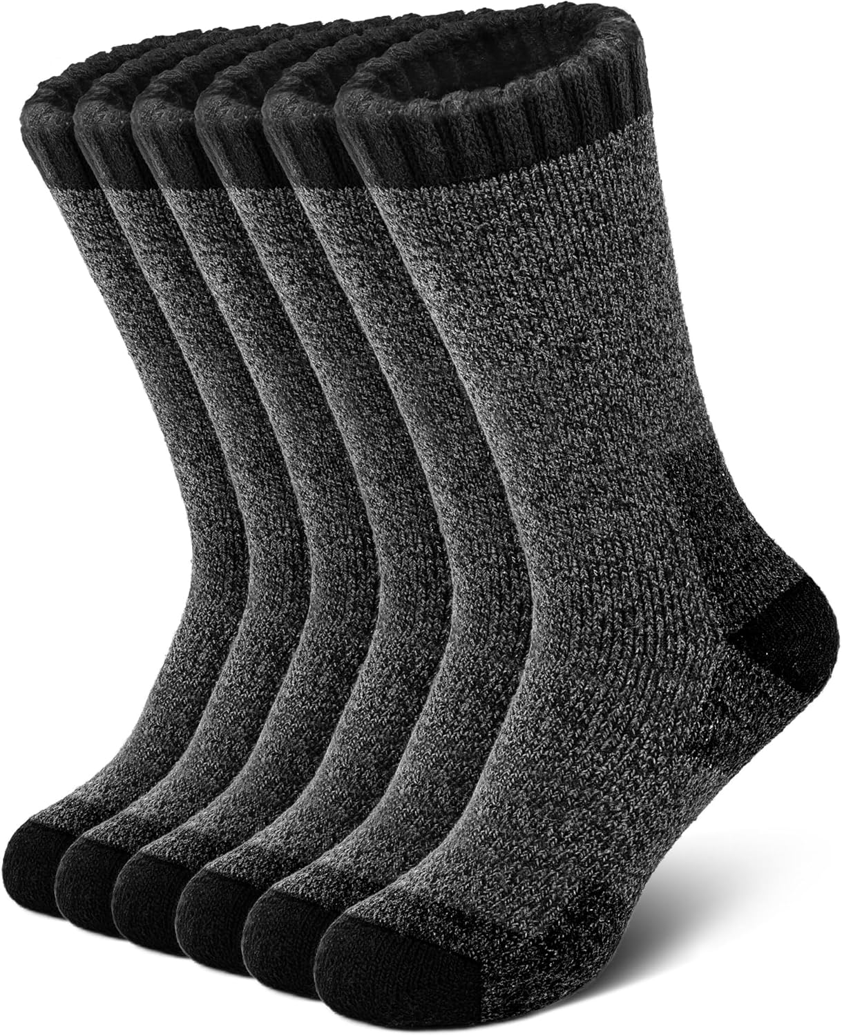 Senker Fashion Merino Wool Socks for Men Women, Hiking Thermal Warm Thick Crew Sock for Winter Outdoors Work 3 Pairs