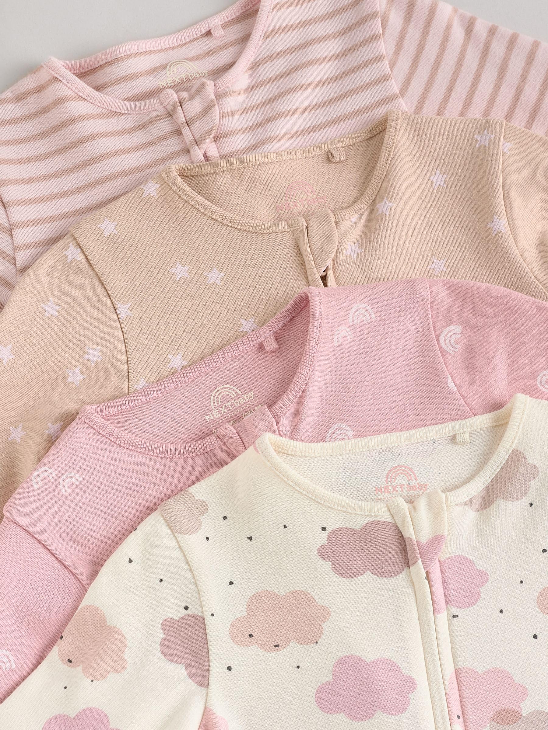 NEXT Bambina Confezione da 4 Tutine Bebè con Zip bidirezionale
