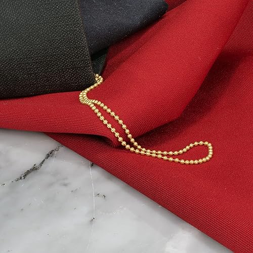 Miniatura 3 de Cadena de cuentas de bola llena de oro de 14 quilates, collar de 0.069 pulgadas, calibre 14, colgante para joyería de 16 a 36 pulgadas