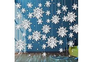 3D Hanging Snowflake Garland