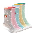 Texlon Kids Calf Length Cotton Spandex Socks For Girls (Pack of 5)(Multicolor)(Size 12 Month - 24 Month)