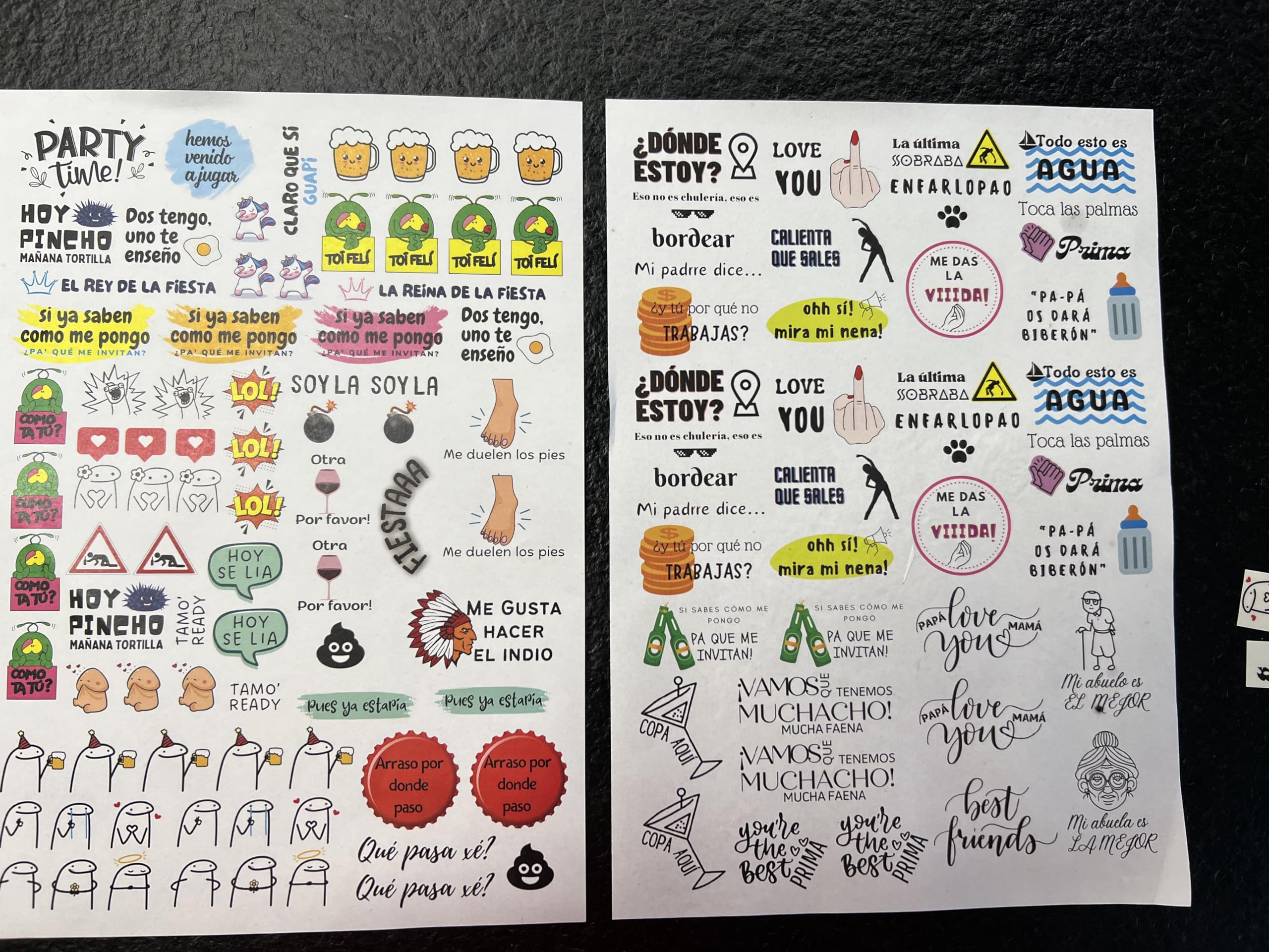 Uvimark | Tatuajes Temporales Fiesta | Más de 100 Calcomanías Divertidas | Calcomanías para Fiestas con Diseños Variados | Tatuajes Falsos Diversión