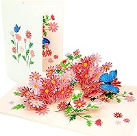 Vista 1 de PopLife Tarjeta desplegable 3D de margaritas coloridas con margaritas para el día de la madre, tarjeta de cumpleaños, aniversario, agradecimiento