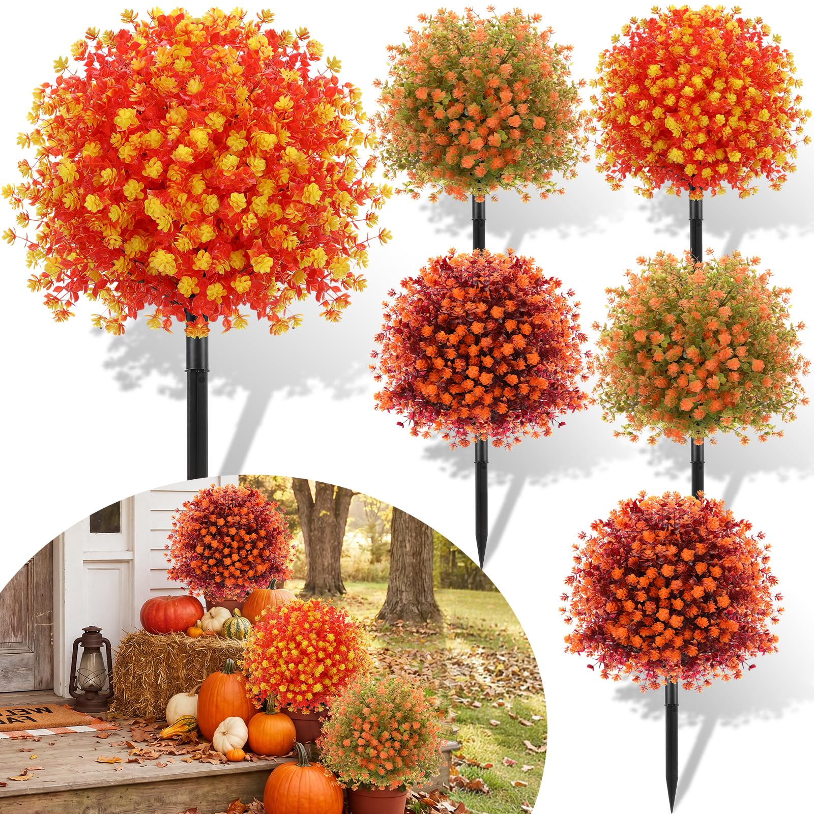 Photo 1 of Suncalla 6 Pcs Eucalyptus Camellia Topiary Ball Trees 20"