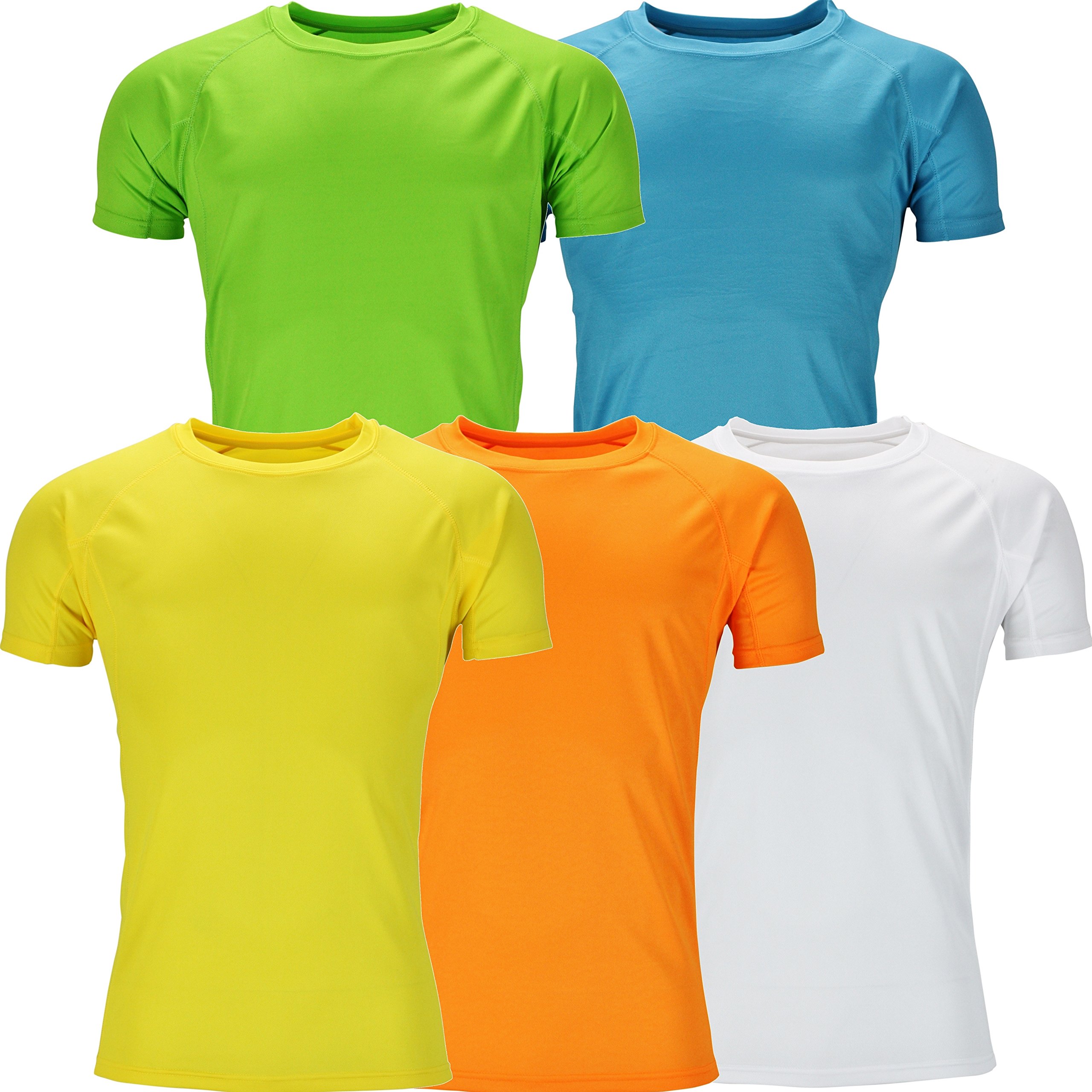 Urban Heritage Mens Short Sleeve Breathable Sports T Shirt (S, 5 Pack Light)
