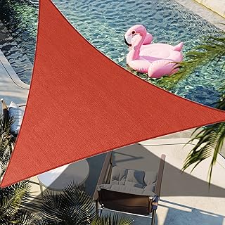 10' x 10' x 10' Red Triangle Sun Shade Sail Canopy Durable Fabric UV Block Awning Custom