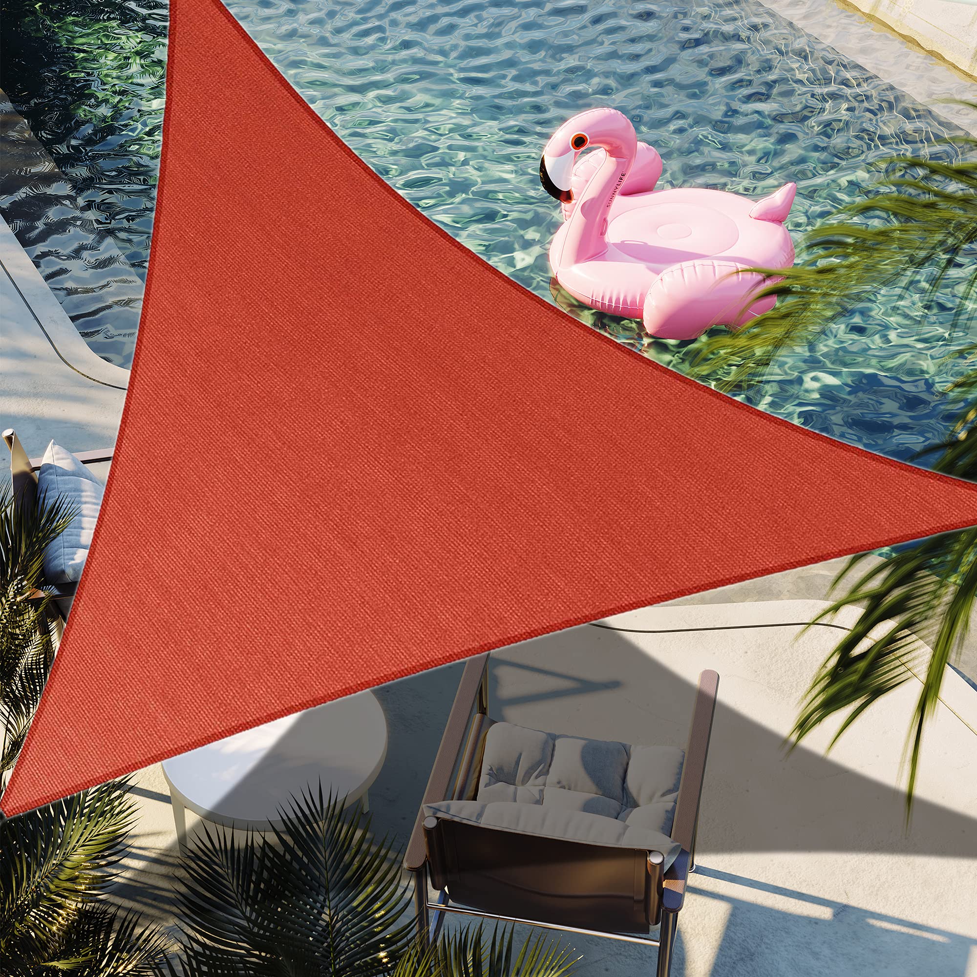 Photo 1 of 12' x 12' x 17' Red Right Triangle Sun Shade Sail Canopy Durable Fabric UV Block Awning, We Make Custom Orders 12' x 12' x 17' Right Triangle Red