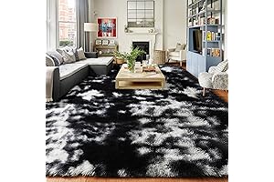 PAGISOFE: Modern Chic Black & White Area Rug 8x10 For Living Room