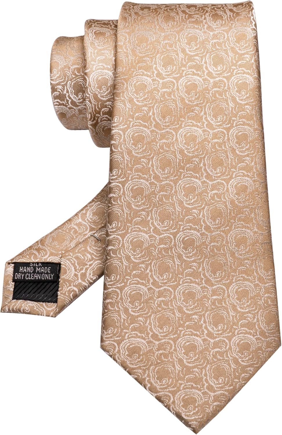 RBOCOTT Silk Stripe Plaid Tie and Pocket Square with Tie Clip Sets for Men