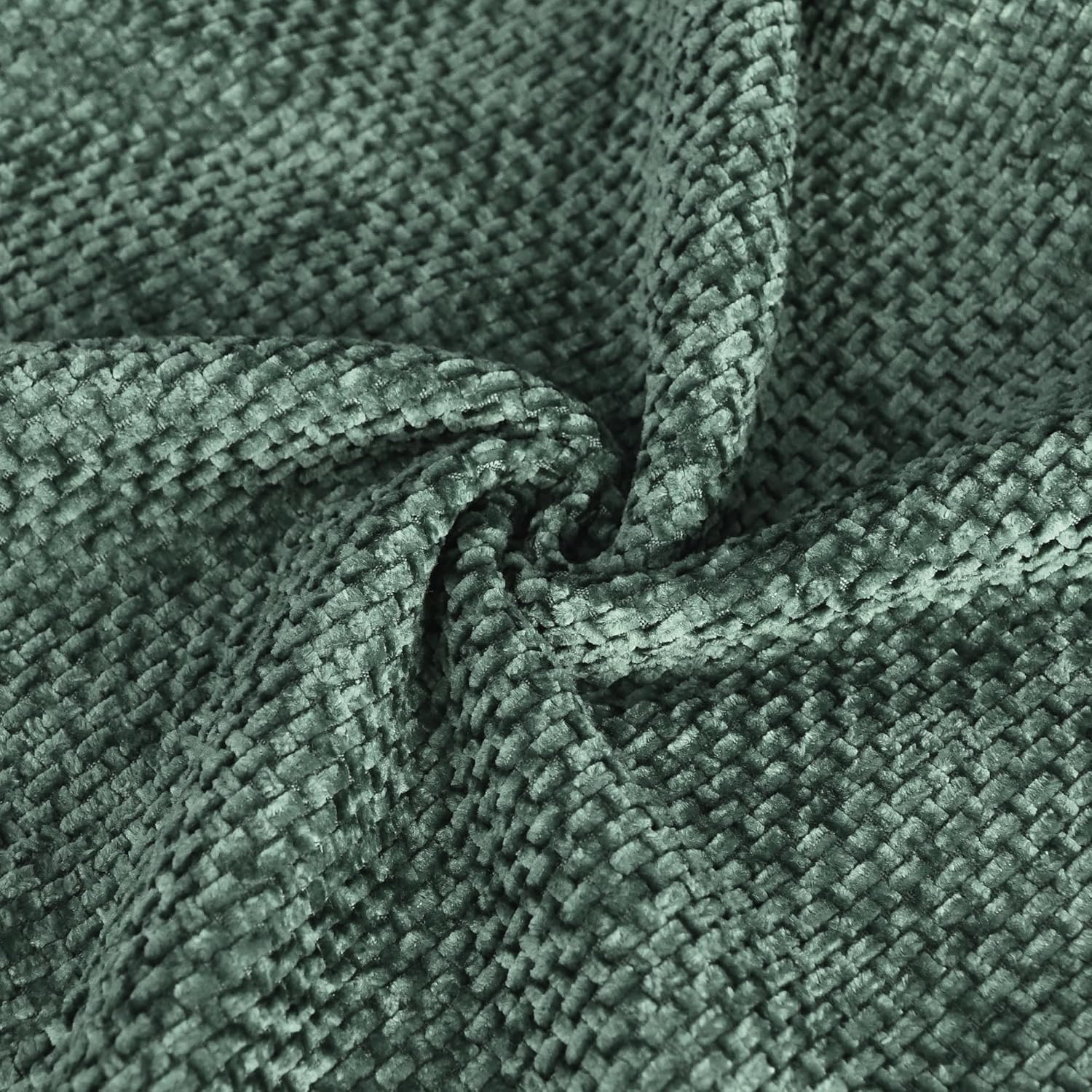 CaliTime Throw Pillow Covers Pack of 2 Soft Faux Leather Solid Dyed Cross Chenille Cushion Cases for Couch Sofa Home Decoration 18 X 18 Inches Dark Green - Image 7