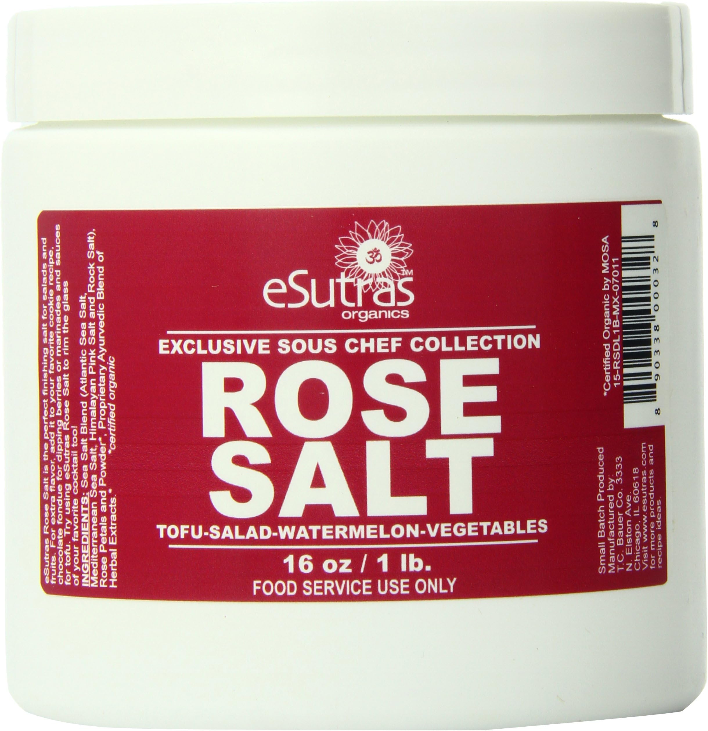 eSutras OrganicsDelight Salt, Rose, 16 Ounce