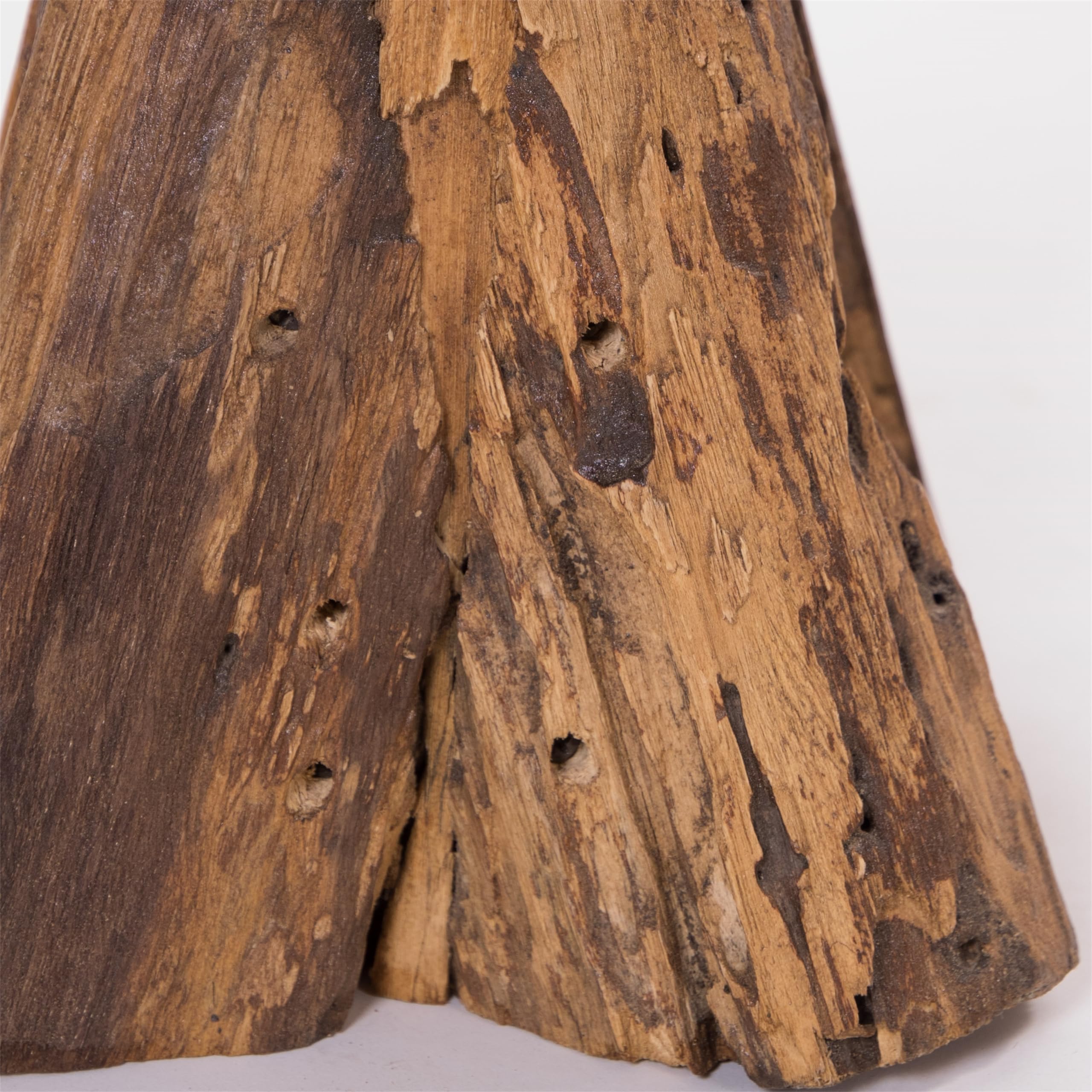 Sgabello in teak | radice in legno, 47 cm | Sgabello per fiori, funghi, tavolino, piante, tronco d'albero massiccio