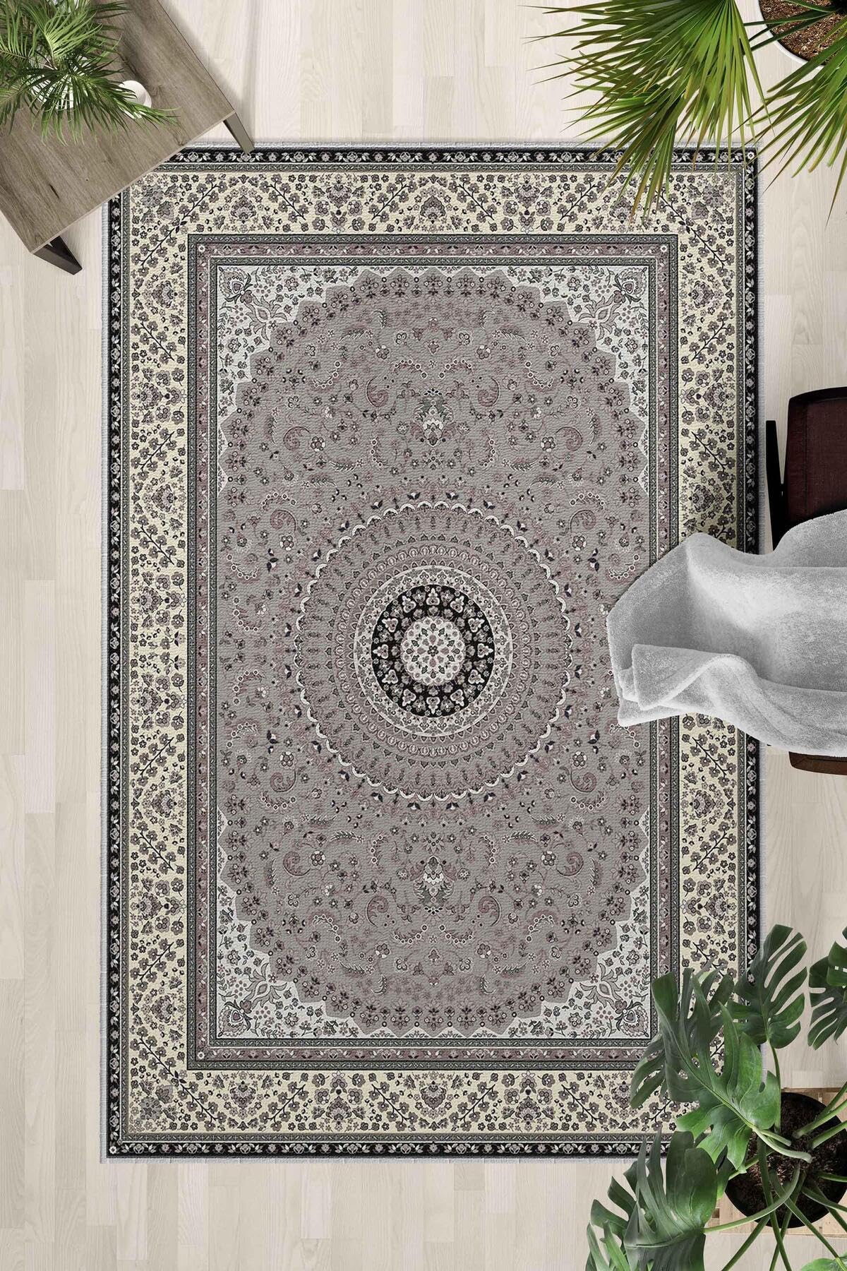 Monnhein Çok Renkli Halı 0101 - Yıkanabilir, Kaymaz Taban, Dijital Baskılı, Leke Tutmaz, İnce Hav, Modern Salon, Oturma Odası, Yatak Odası ve Mutfak için Dekoratif Halı