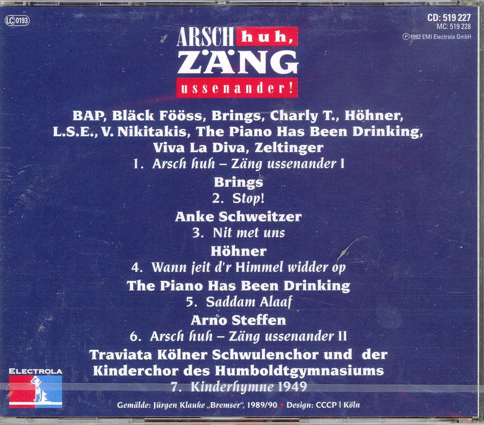 CD = ARSCH huh ZÄNG ussenander = CD rare 7-Track erste Pressung BAP Zeltinger Brings