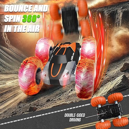 Miniatura 9 de ROHSCE Auto de acrobacias a control remoto con detección de gestos 24 GHz 4WD todoterreno control de mano auto de control remoto auto de doble cara